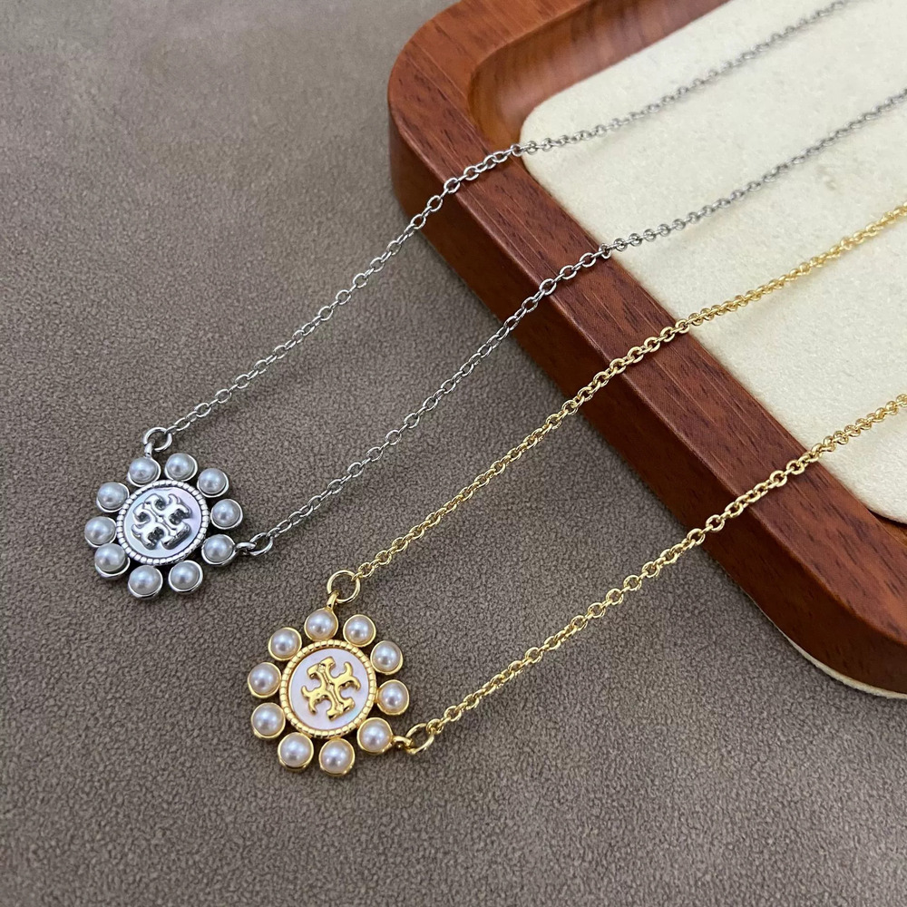 Tory Burch Pearl Initial Necklace Trendy